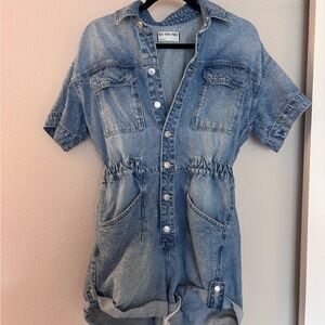 Marci Denim Short Sleeve Romper